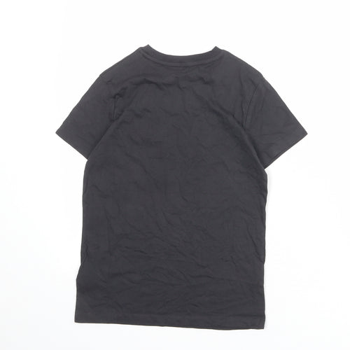 Marks and Spencer Boys Grey 100% Cotton Basic T-Shirt Size 9-10 Years Round Neck Pullover - Love Life Be Brave