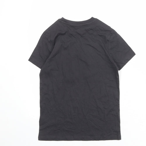 Marks and Spencer Boys Grey 100% Cotton Basic T-Shirt Size 9-10 Years Round Neck Pullover - Love Life Be Brave