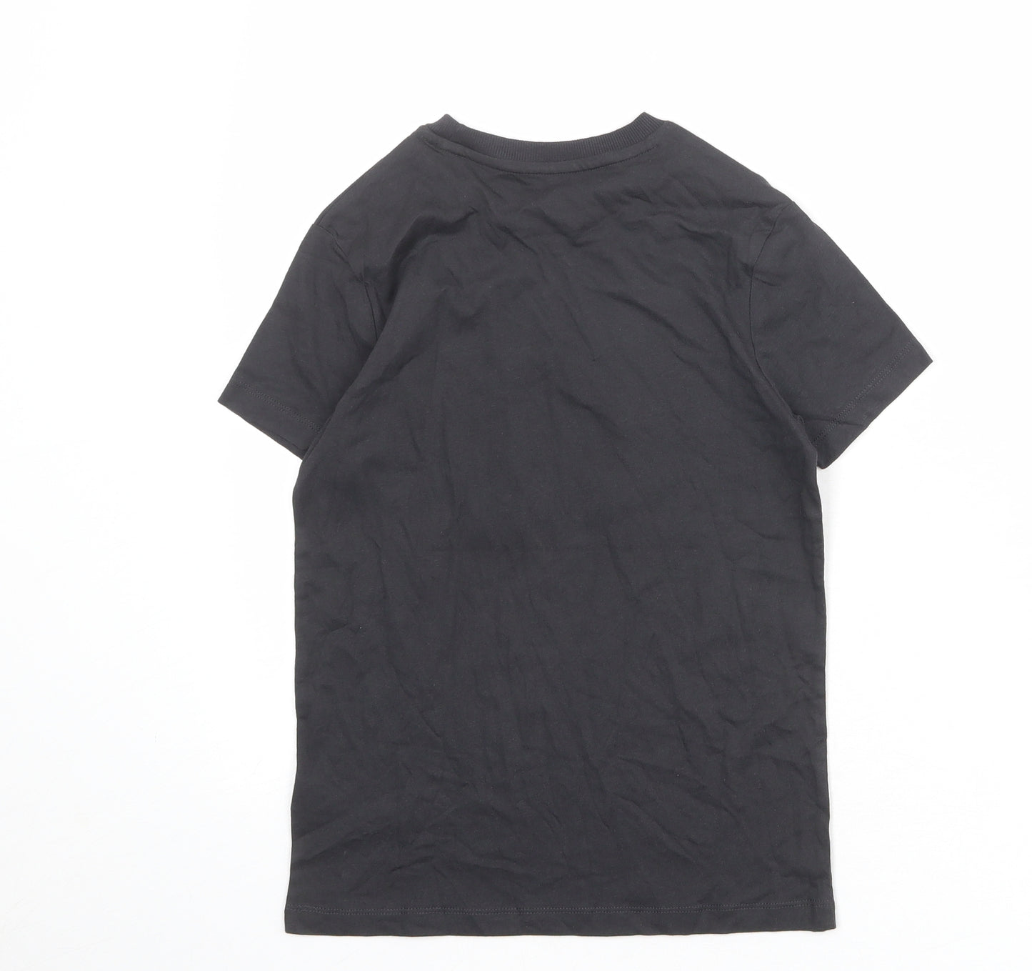 Marks and Spencer Boys Grey 100% Cotton Basic T-Shirt Size 9-10 Years Round Neck Pullover - Love Life Be Brave