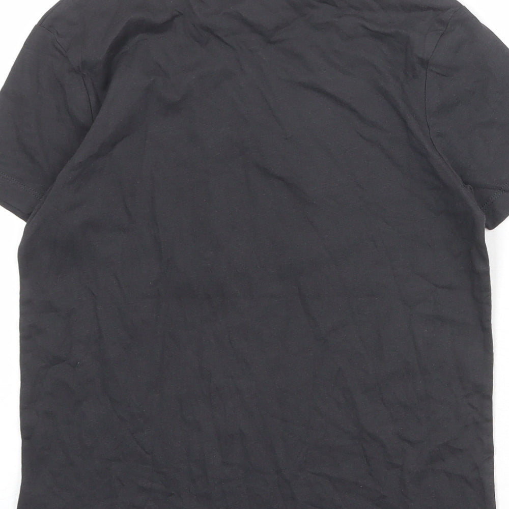 Marks and Spencer Boys Grey 100% Cotton Basic T-Shirt Size 9-10 Years Round Neck Pullover - Love Life Be Brave