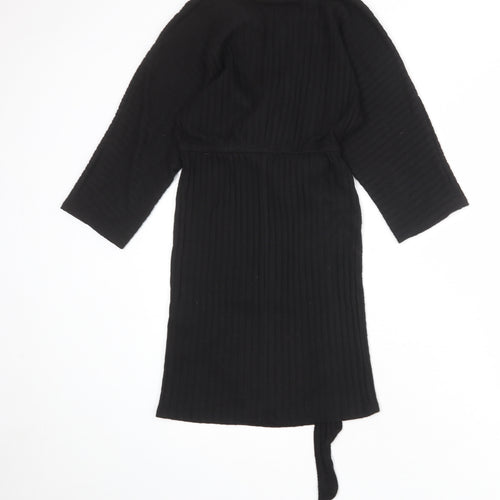 River Island Womens Black Polyester A-Line Size 10 V-Neck Tie