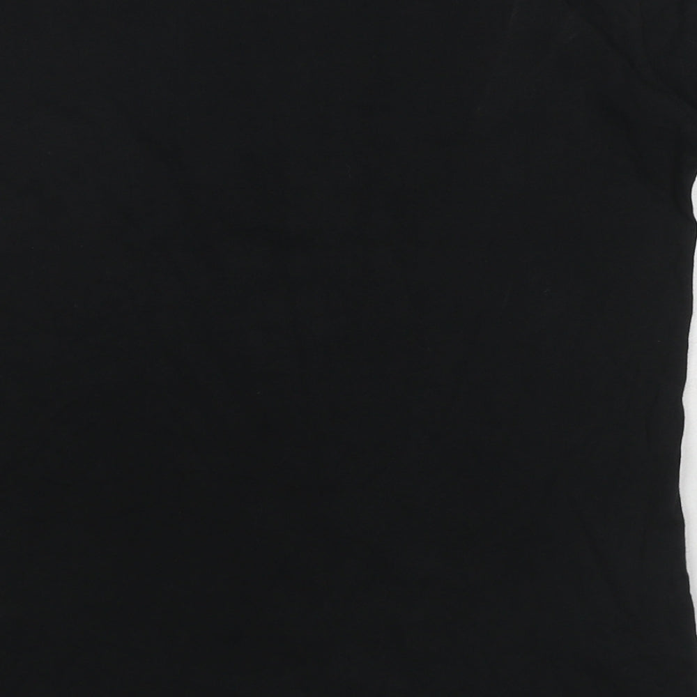 Replay Womens Black Cotton Basic T-Shirt Size M Round Neck