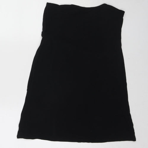 Planet Womens Black Viscose Basic Tank Size L Round Neck