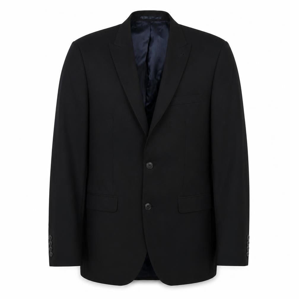 Front view of Next men’s black polyester jacket suit jacket, size 38, regular