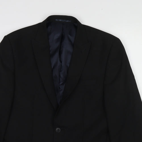 NEXT Mens Black Polyester Jacket Suit Jacket Size 38 Regular