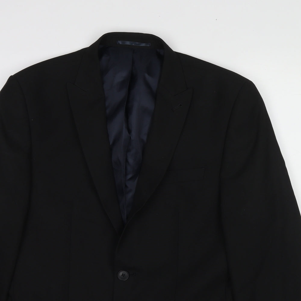 NEXT Mens Black Polyester Jacket Suit Jacket Size 38 Regular