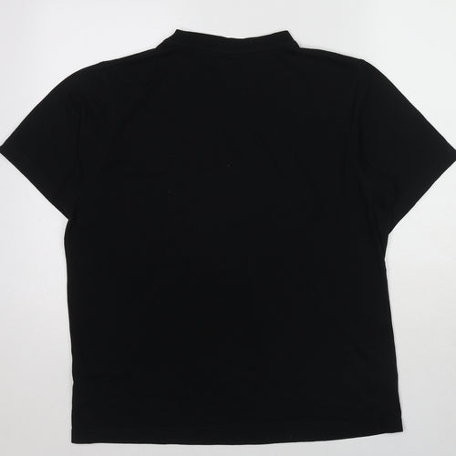 le coq sportif Mens Black Polyester T-Shirt Size XL Round Neck