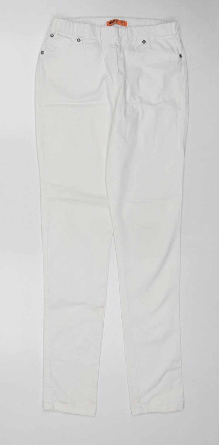 Denim & Co. Womens White Cotton Jegging Jeans Size 10 Regular