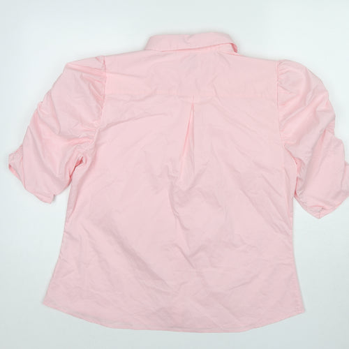 CULTURE Womens Pink Polyester Basic Button-Up Size XL Collared