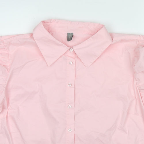 CULTURE Womens Pink Polyester Basic Button-Up Size XL Collared