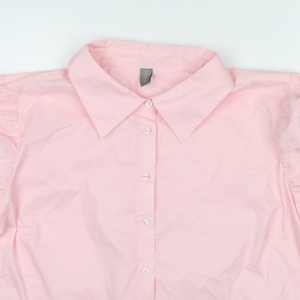 CULTURE Womens Pink Polyester Basic Button-Up Size XL Collared