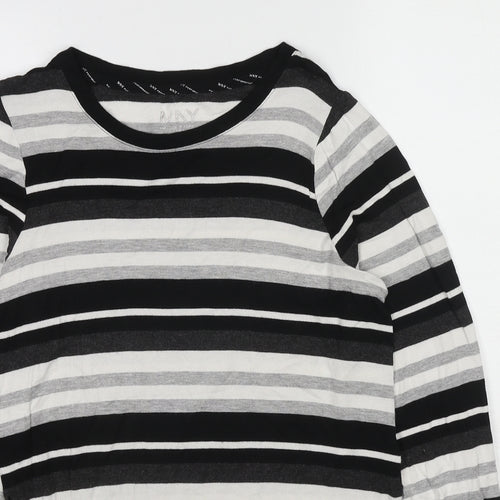 Marc New York Womens Black Round Neck Striped Viscose Pullover Jumper Size S