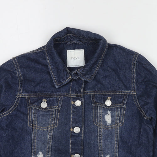 NEXT Girls Blue Jacket Size 11 Years Button