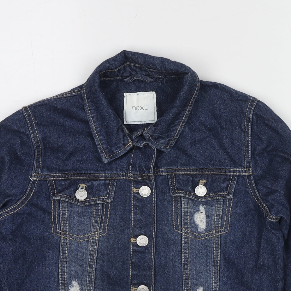 NEXT Girls Blue Jacket Size 11 Years Button