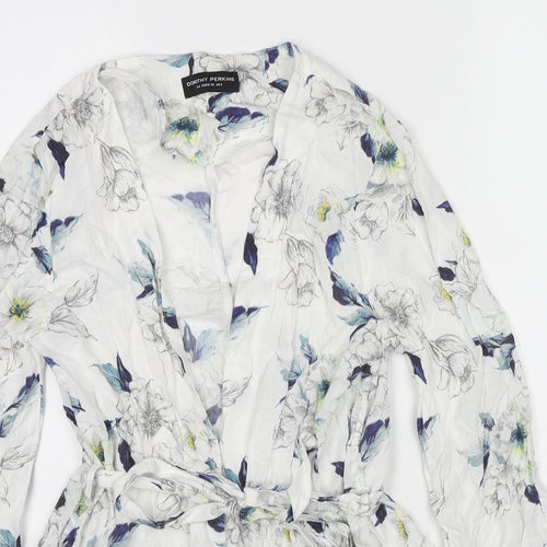 Dorothy Perkins Womens Multicoloured Floral Viscose Kimono Blouse Size 8 V-Neck