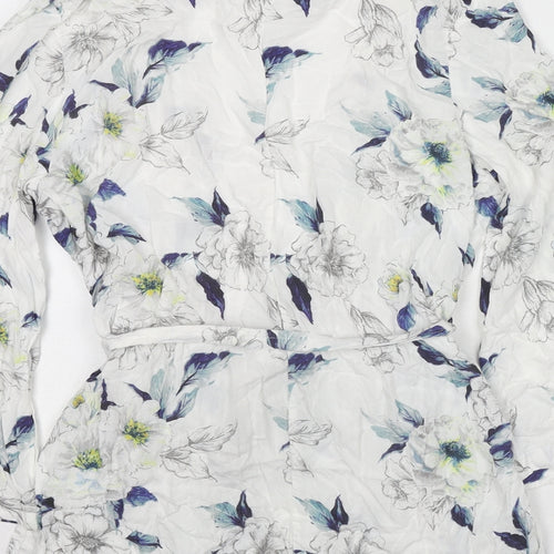 Dorothy Perkins Womens Multicoloured Floral Viscose Kimono Blouse Size 8 V-Neck