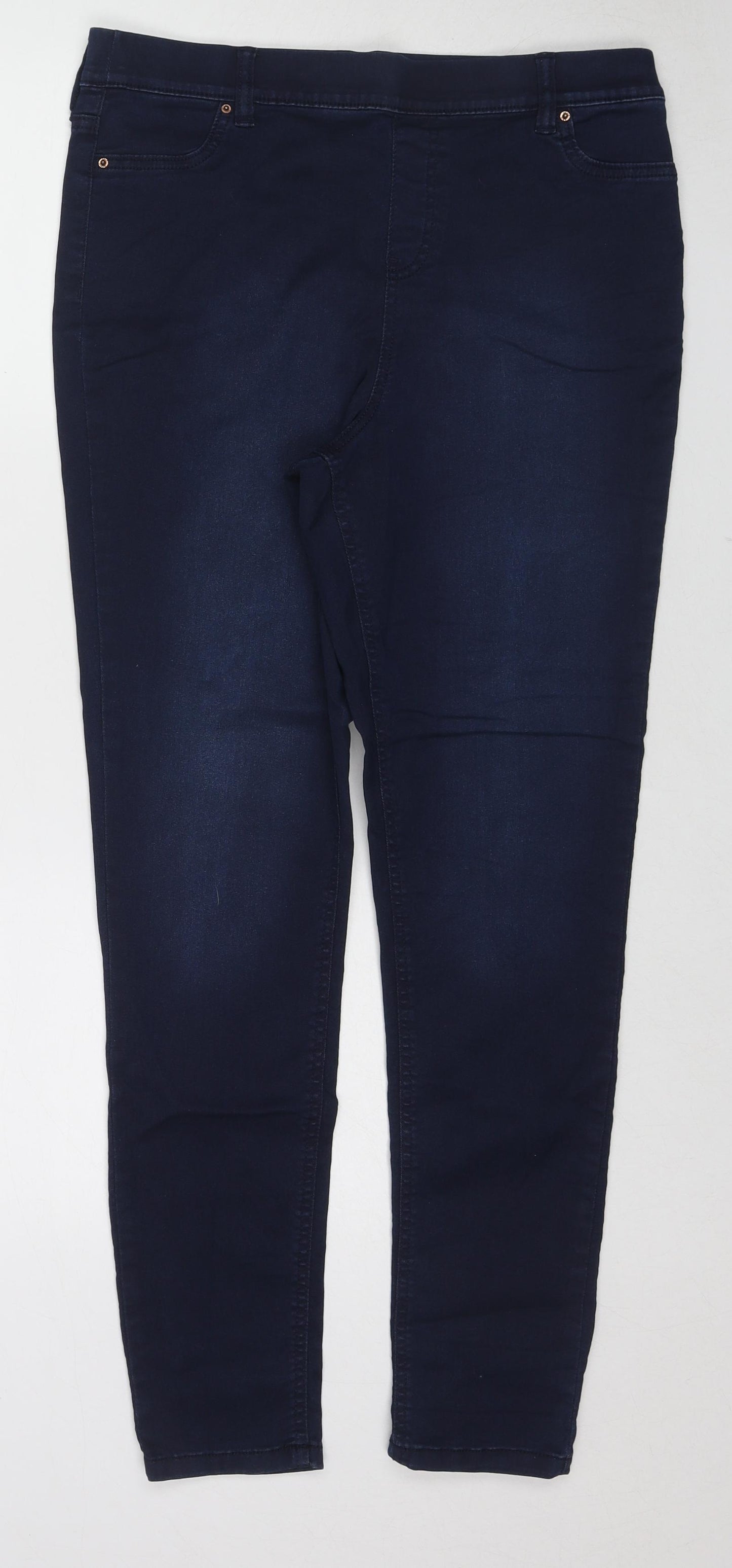 F&F Womens Blue Cotton Skinny Jeans Size 14 Regular