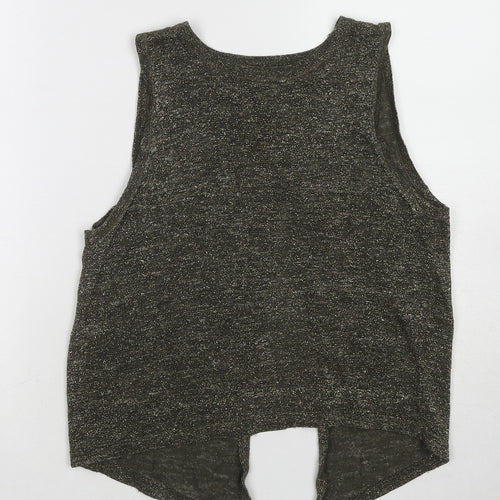River Island Womens Green Acrylic Basic Tank Size 6 Round Neck