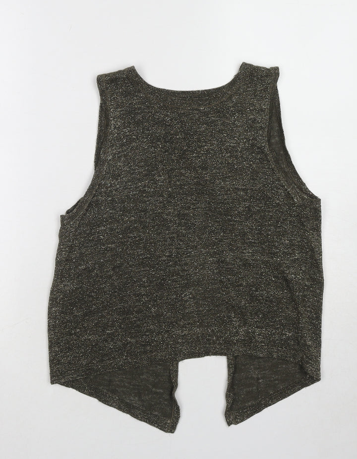 River Island Womens Green Acrylic Basic Tank Size 6 Round Neck