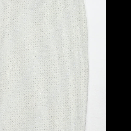 Topshop Womens Ivory Geometric Nylon A-Line Skirt Size 6