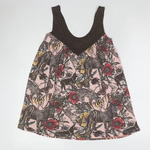 Red or Dead Womens Multicoloured Geometric Polyester Basic Tank Size 10 Scoop Neck - Animals