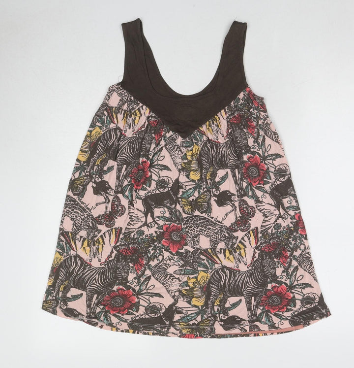 Red or Dead Womens Multicoloured Geometric Polyester Basic Tank Size 10 Scoop Neck - Animals