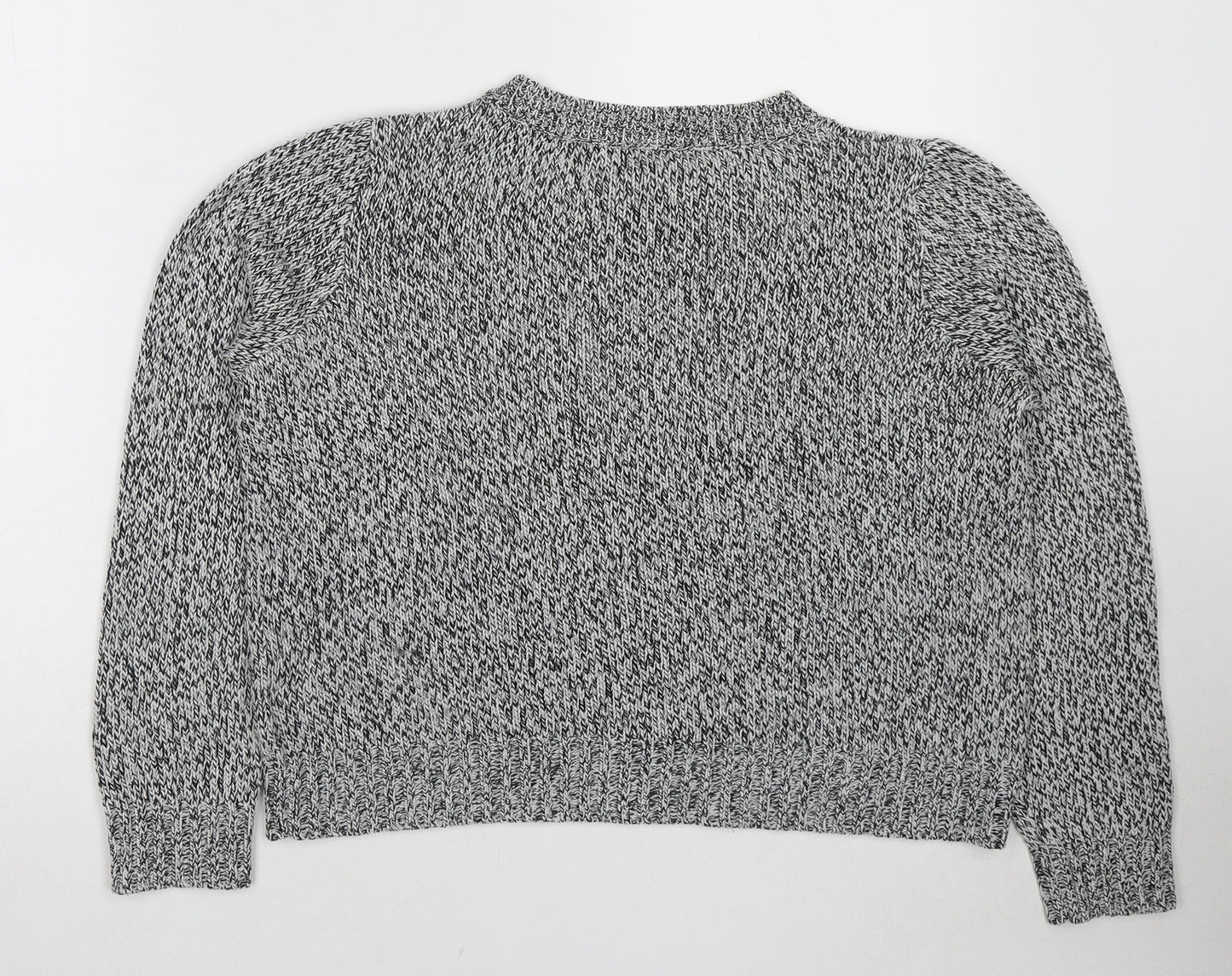 Divided by H&M Womens Grey Round Neck Acrylic Pullover Jumper Size M