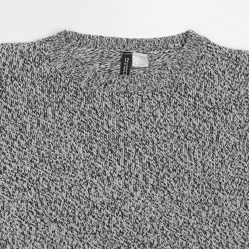 Divided by H&M Womens Grey Round Neck Acrylic Pullover Jumper Size M