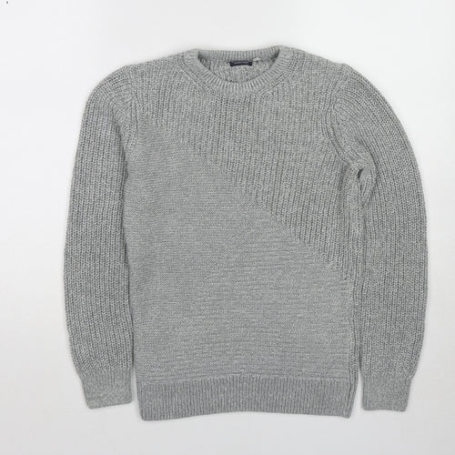NEXT Boys Grey Round Neck Cotton Pullover Jumper Size 11 Years Pullover