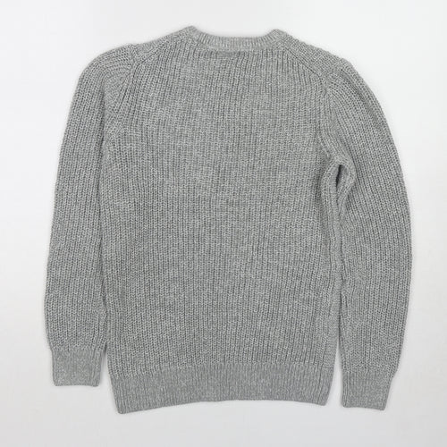 NEXT Boys Grey Round Neck Cotton Pullover Jumper Size 11 Years Pullover