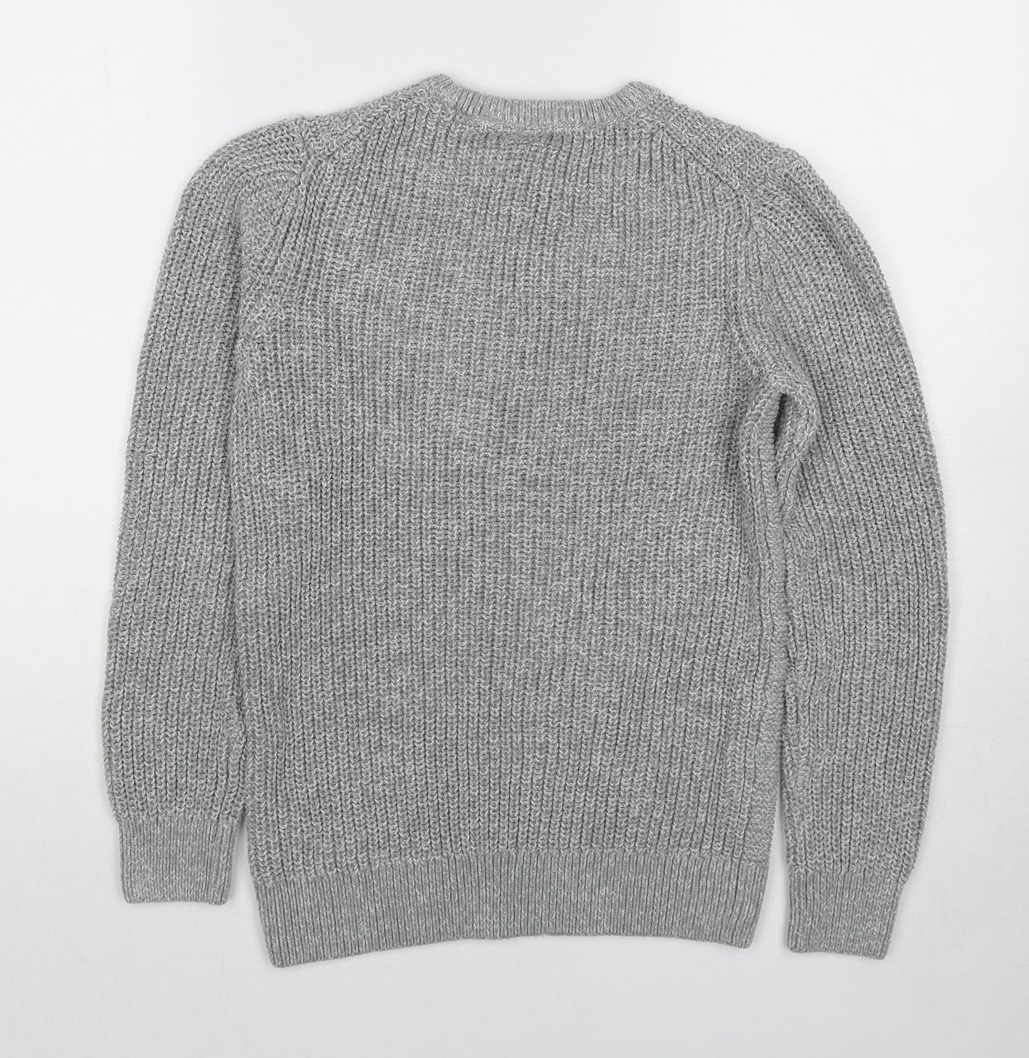 NEXT Boys Grey Round Neck Cotton Pullover Jumper Size 11 Years Pullover