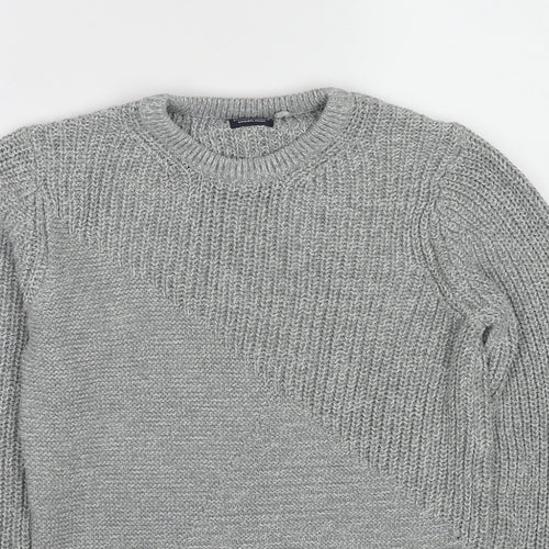 NEXT Boys Grey Round Neck Cotton Pullover Jumper Size 11 Years Pullover