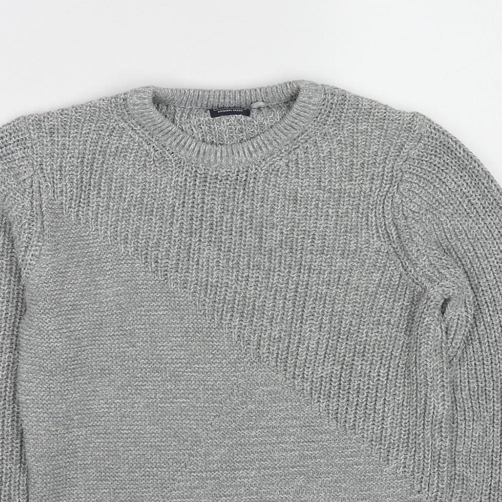 NEXT Boys Grey Round Neck Cotton Pullover Jumper Size 11 Years Pullover