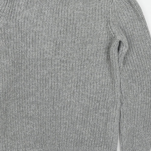 NEXT Boys Grey Round Neck Cotton Pullover Jumper Size 11 Years Pullover