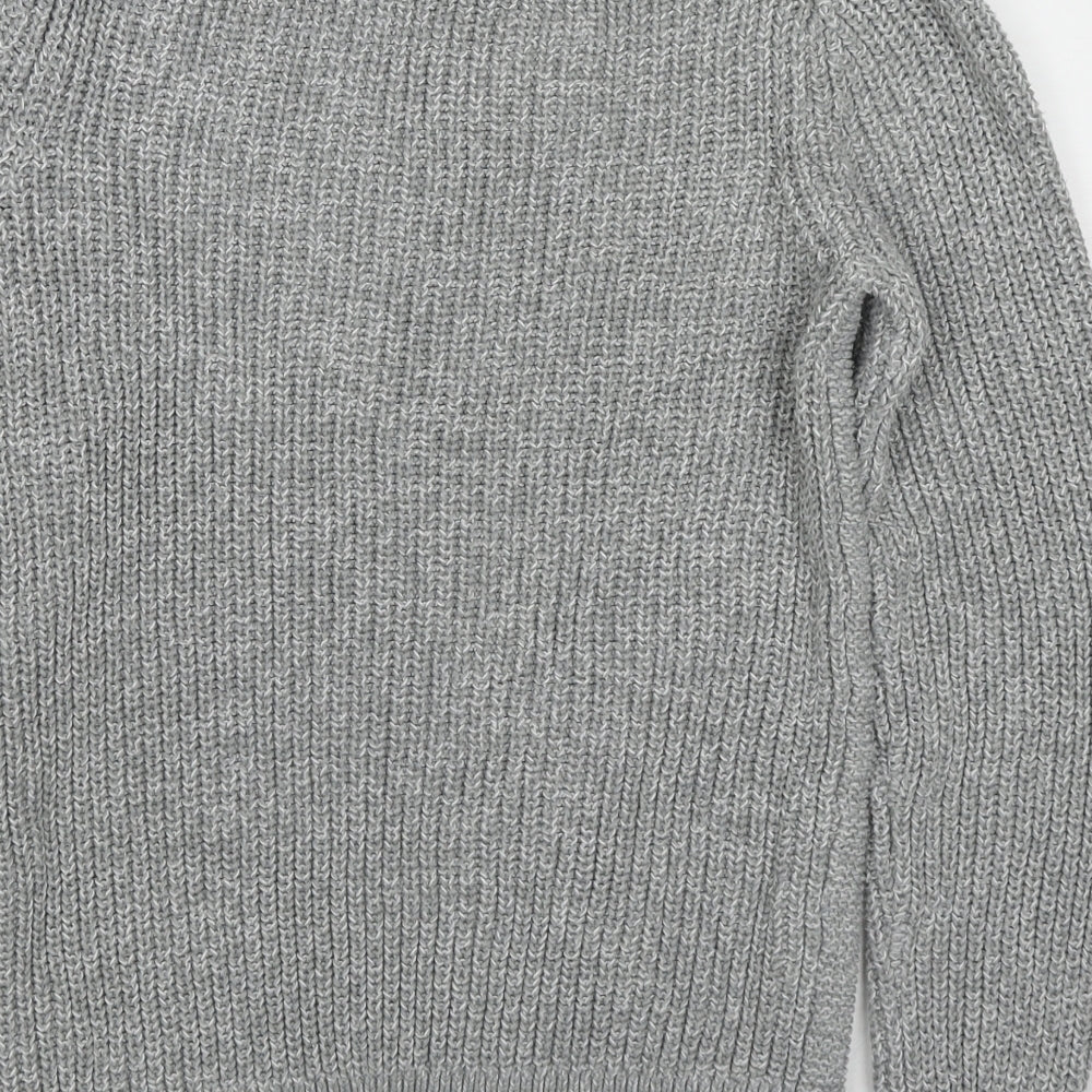 NEXT Boys Grey Round Neck Cotton Pullover Jumper Size 11 Years Pullover