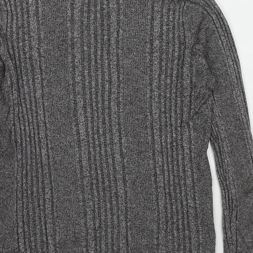 Marks and Spencer Womens Grey Boat Neck Viscose Pullover Jumper Size 10