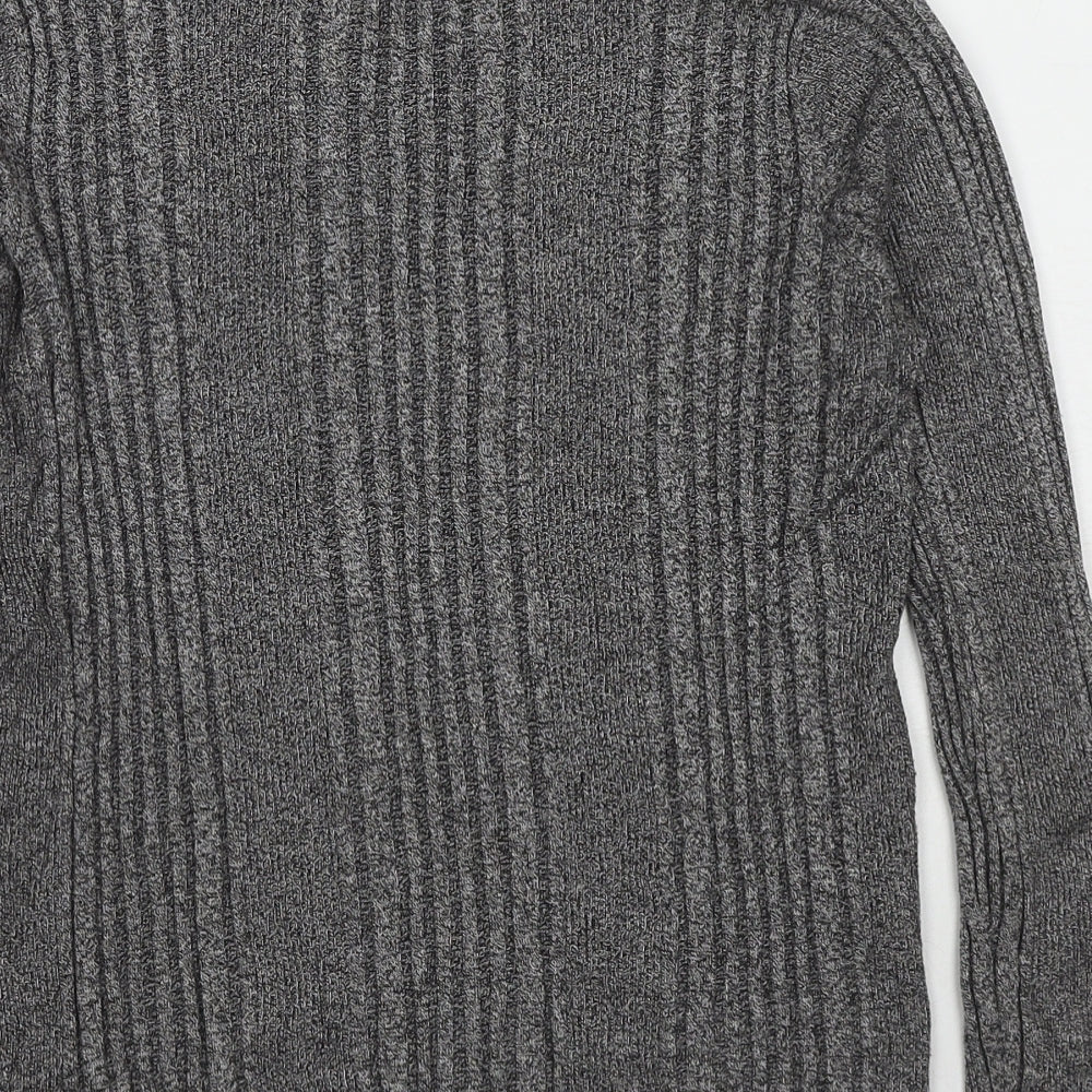 Marks and Spencer Womens Grey Boat Neck Viscose Pullover Jumper Size 10