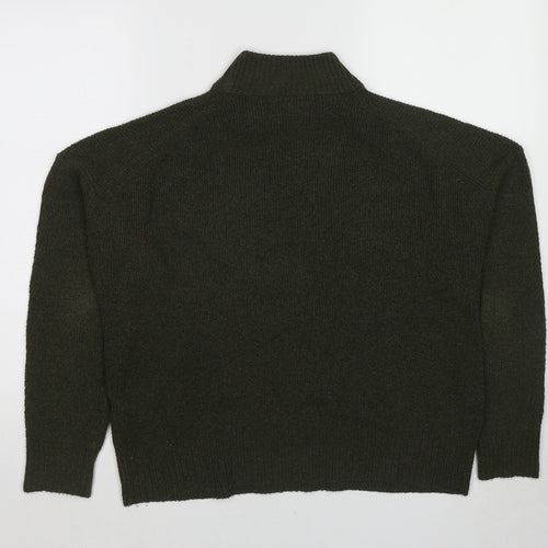 Warehouse Womens Green High Neck Acrylic Pullover Jumper Size 8