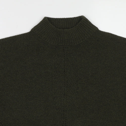 Warehouse Womens Green High Neck Acrylic Pullover Jumper Size 8