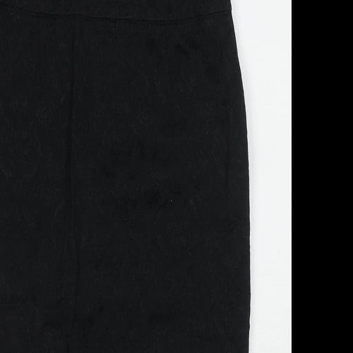Monsoon Womens Black Cotton Straight & Pencil Skirt Size 8 Zip