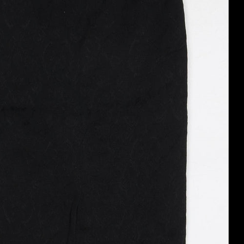 Monsoon Womens Black Cotton Straight & Pencil Skirt Size 8 Zip