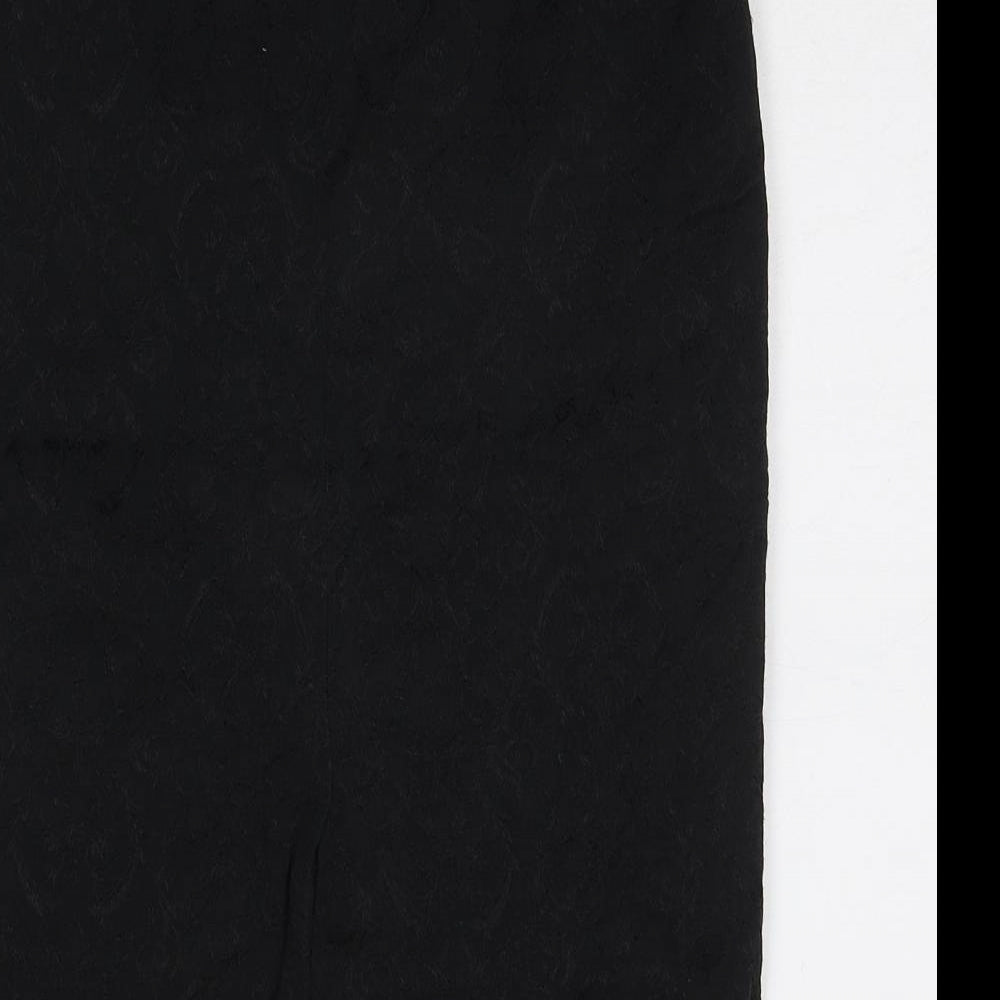 Monsoon Womens Black Cotton Straight & Pencil Skirt Size 8 Zip