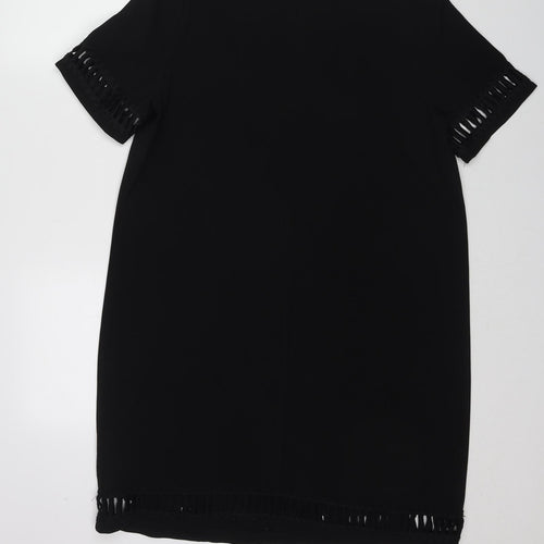New Look Womens Black Polyester Shift Size 16 Boat Neck Pullover