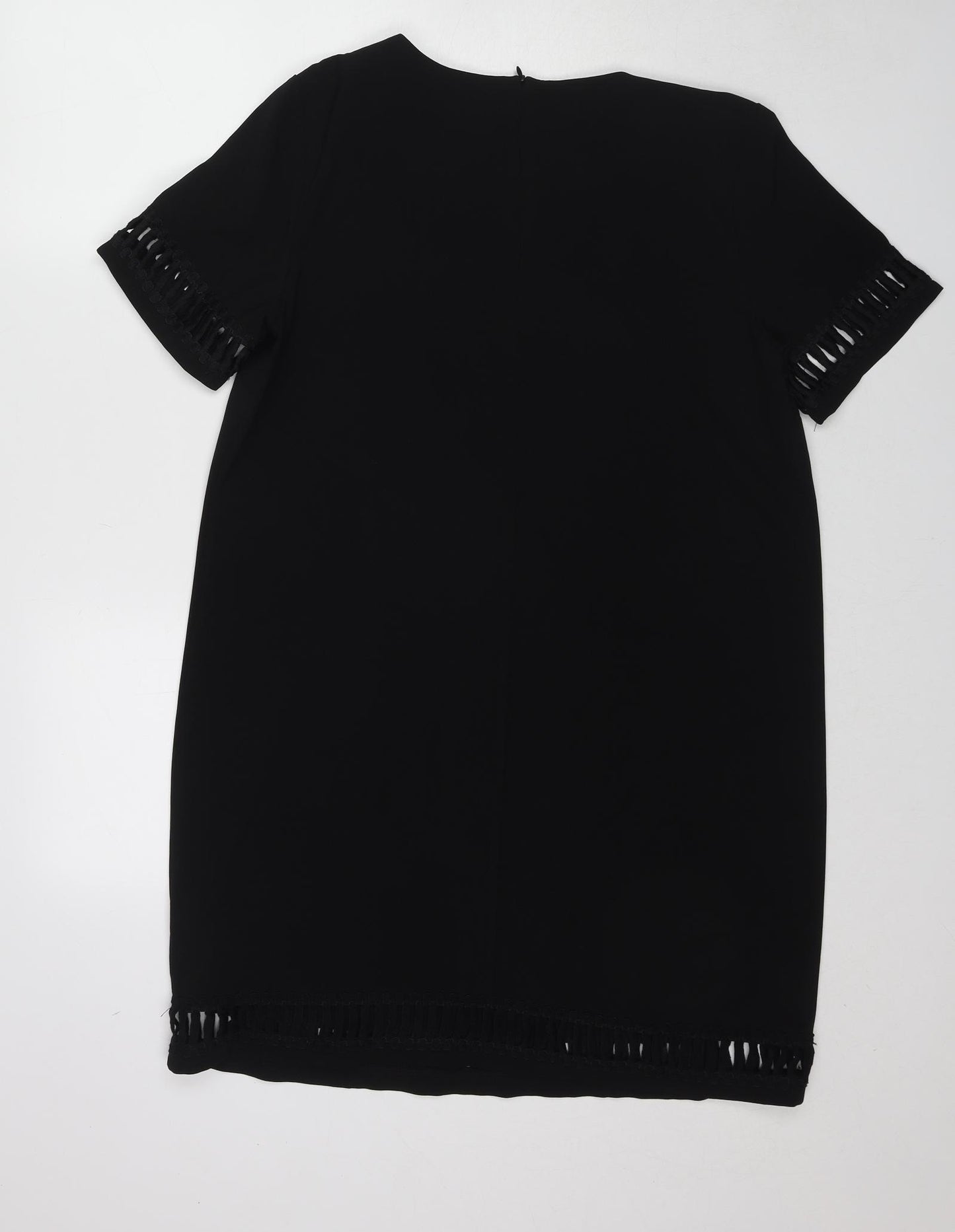 New Look Womens Black Polyester Shift Size 16 Boat Neck Pullover