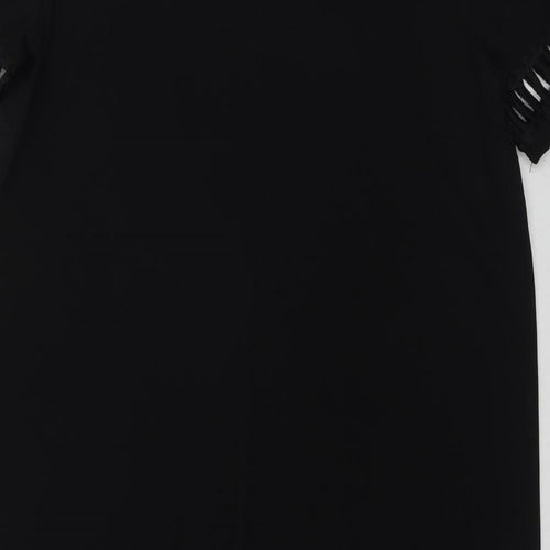 New Look Womens Black Polyester Shift Size 16 Boat Neck Pullover
