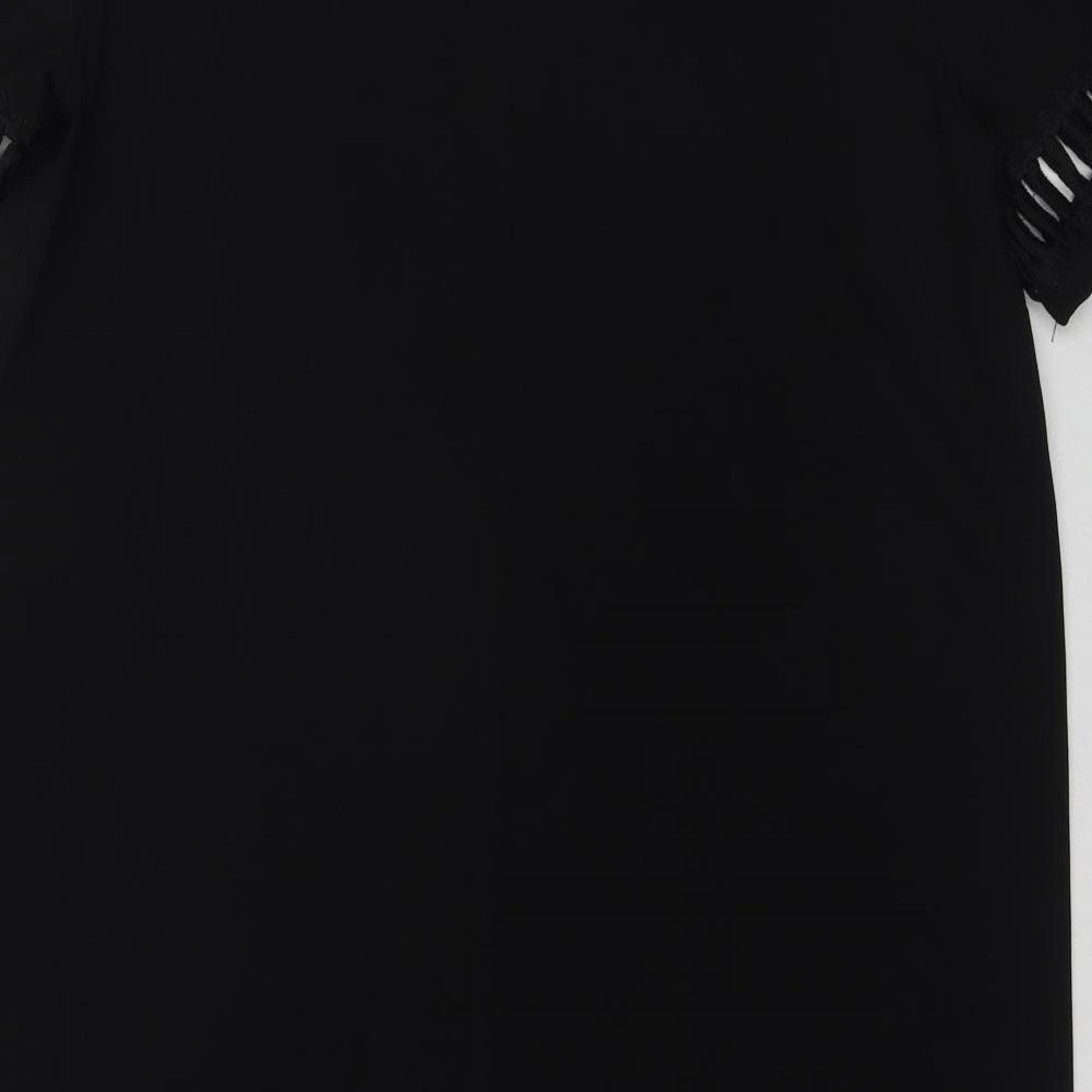 New Look Womens Black Polyester Shift Size 16 Boat Neck Pullover