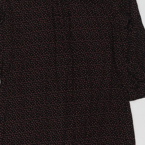 NEXT Womens Black Geometric Viscose Shirt Dress Size 18 Collared Button - Spotted
