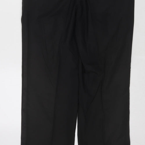 adidas Mens Black Polyester Jogger Trousers Size 34 in L32 in Regular Zip