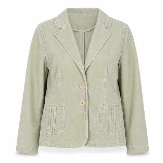 Front view of Red Herring women’s beige jacket, size UK 12, button