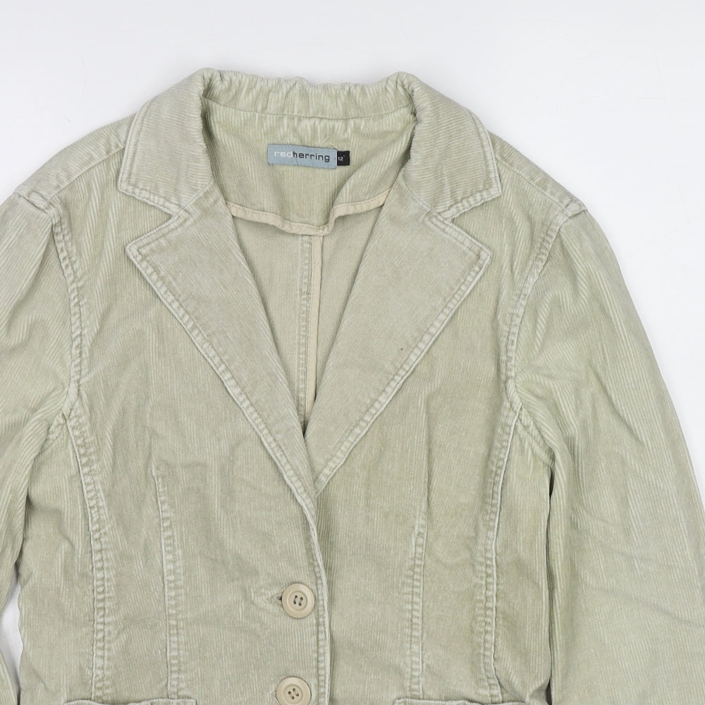 Red Herring Womens Beige Jacket Size 12 Button
